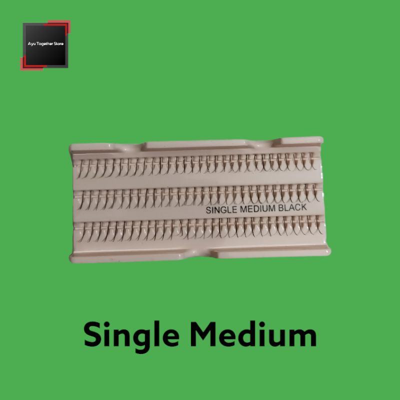 Bulu Mata Tanam Single Medium/ Bulu Mata Eyelash Extension Satuan Lembut