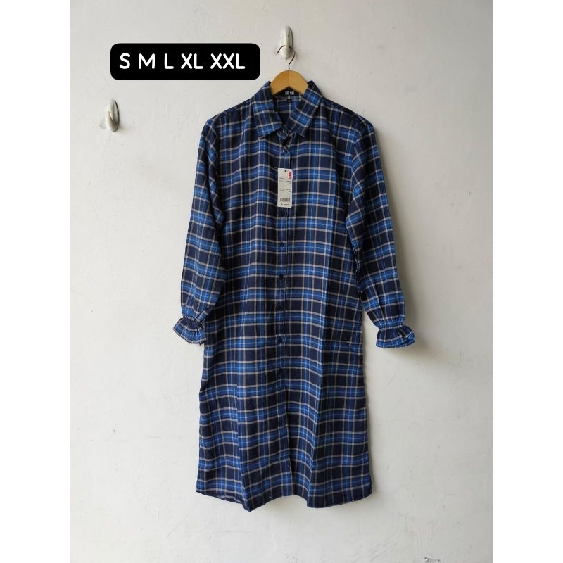 Long tunik flanel uniqlo