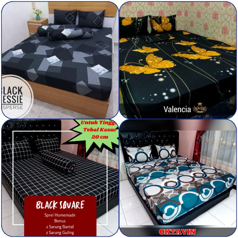 Sprei 180x200 Kasur Nomor 1 King Size Seprai Homemade Motif Karakter Aesthetic Bahan Katun Adem Tidak Luntur Murah