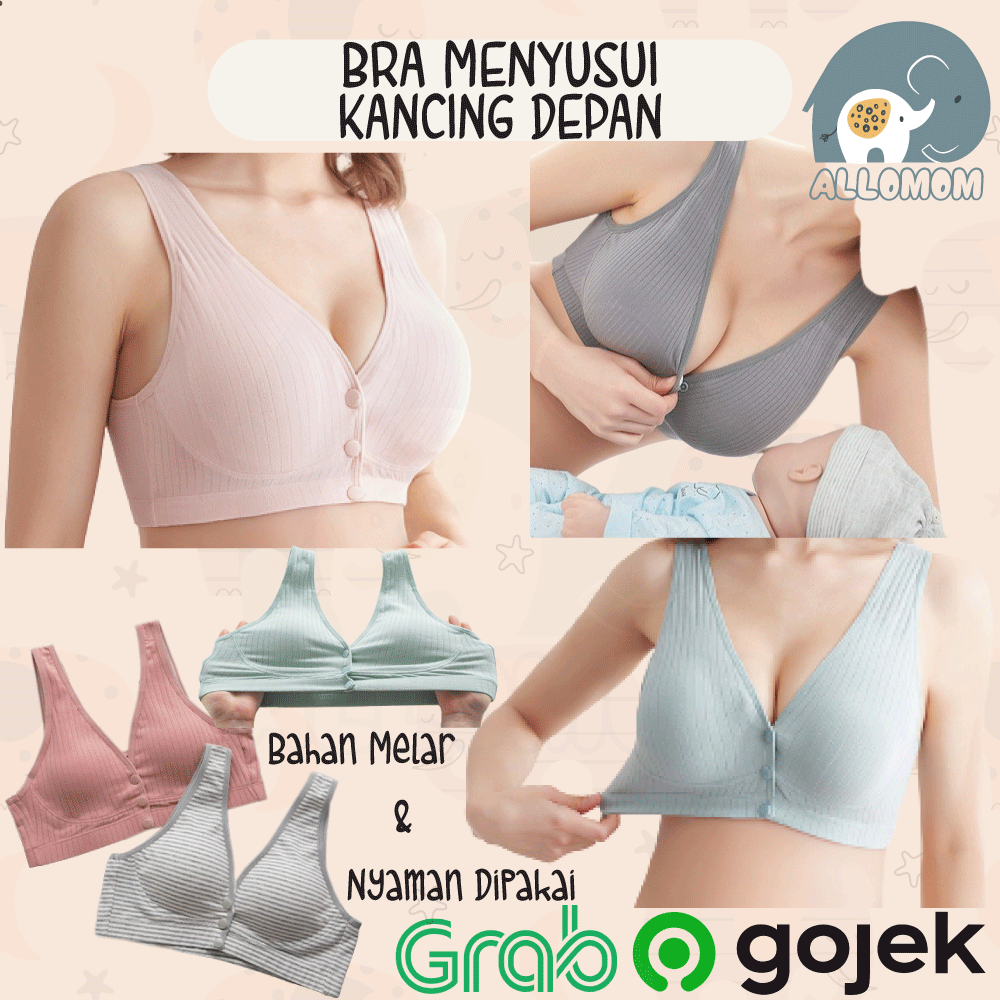 Bra Menyusui Kancing Depan Pakaian Dalam Wanita Ibu Hamil Tanpa Kawat SEAMLESS Nursing Bra / Maternity Bra Busa BH Busui