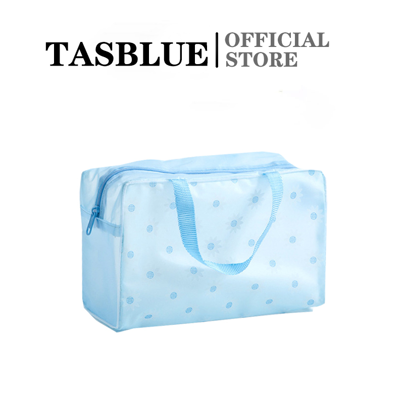 TASBLUE Tas Kosmetik Portable Model Transparan Bahan Plastik untuk Travel Anti Air T05 Mencuci tas penyimpanan / tas kosmetik // mencuci tas travel organizer makeup transparan // tas cuci portabel kecil tahan air