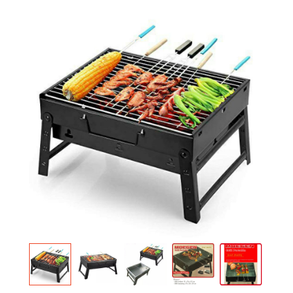 Portable Panggang Daging Ayam Lipat Bakaran Sate Sosis LGI Grill BBQ ready stok
