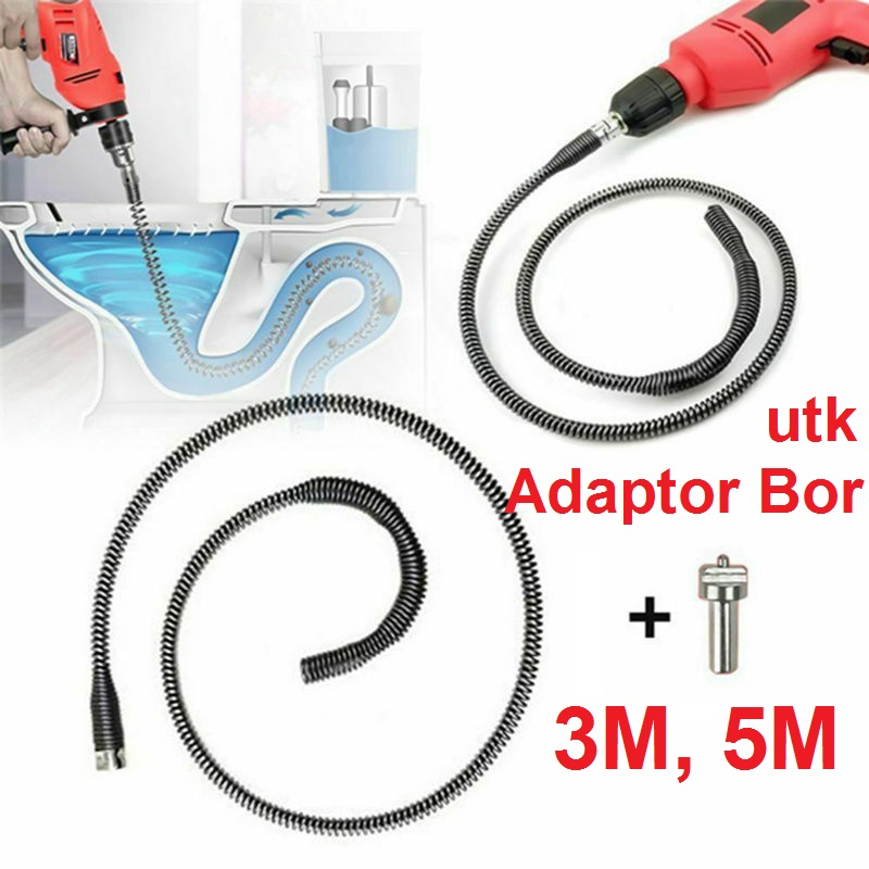 Alat Jepit Kawat Pembersih Saluran Mampet Adaptor Bor Pipa Air wastafel Pipe Cleaner Flexibel Pembersih Kotoran