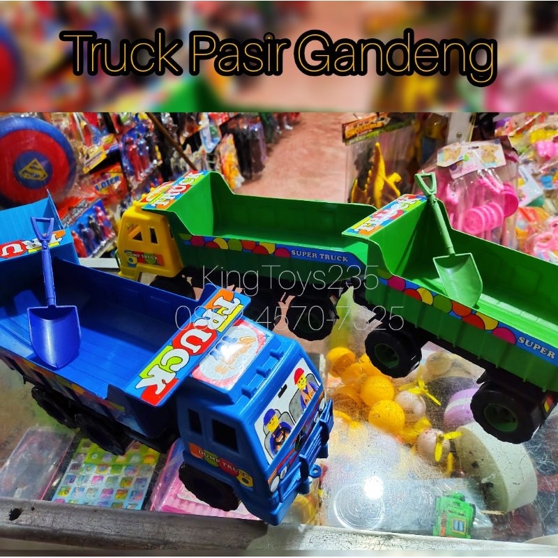 Mainan Mobil Mobilan Truck Pasir Gandeng Truk Dump Sekop Tanah Panjang Bak Terbuka Kado Pontianak