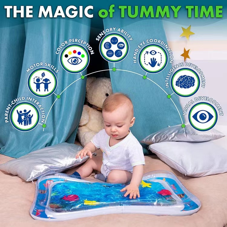Mainan Matras Air Baby Water Playmat Matras Air Bayi Mainan Edukasi Portable Water Playmat Baby WJ15
