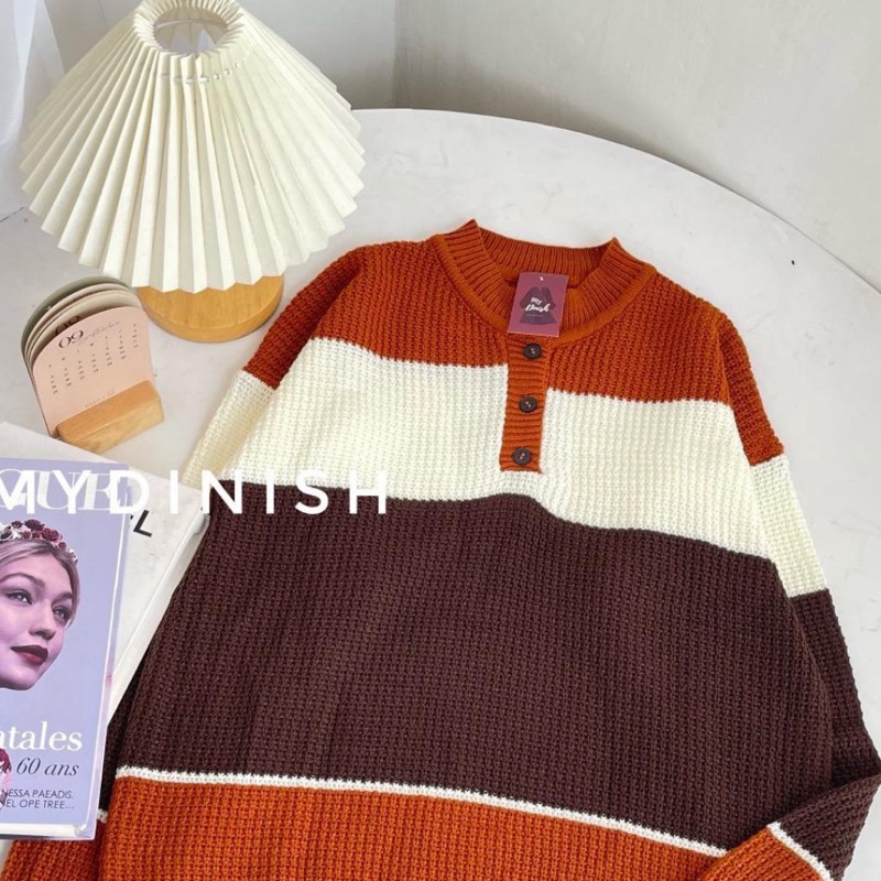 Linia Stripe Blouse - Atasan Blouse Wanita Terbaru