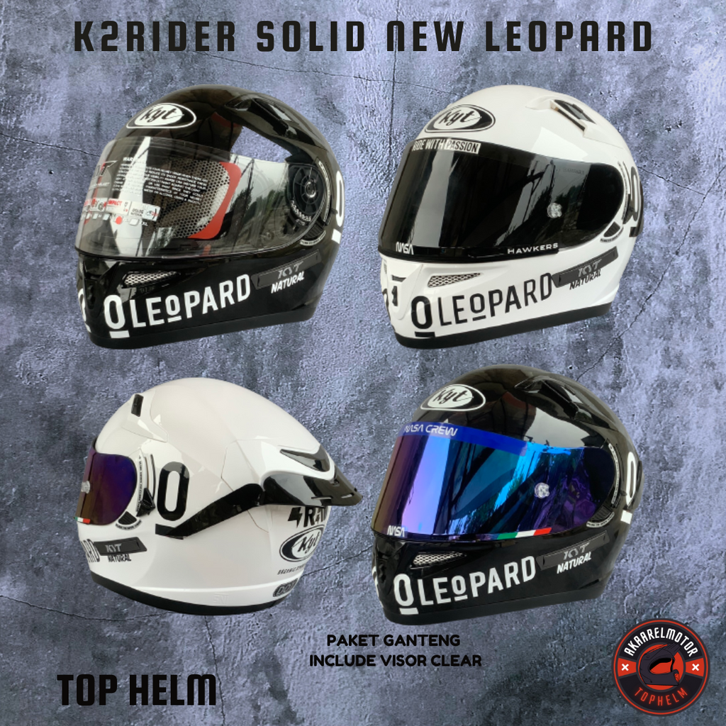 HELM KYT K2RIDER SOLID NEW LEOPARD PAKET GANTENG | HELM FULL FACE KYT K2R