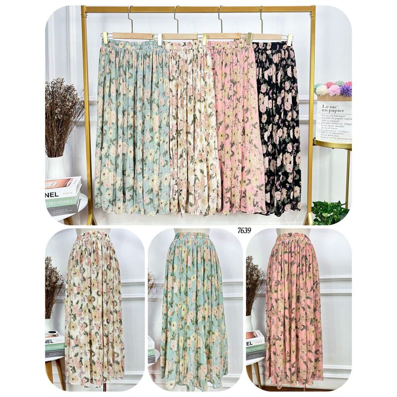 ROK PLISKET BUNGA SIFON PREMIUM // ROK PLISKET IMPORT PREMIUM // SKHRIT IMPORT PREMIUM // FASHION IMPORT PREMIUM BKK