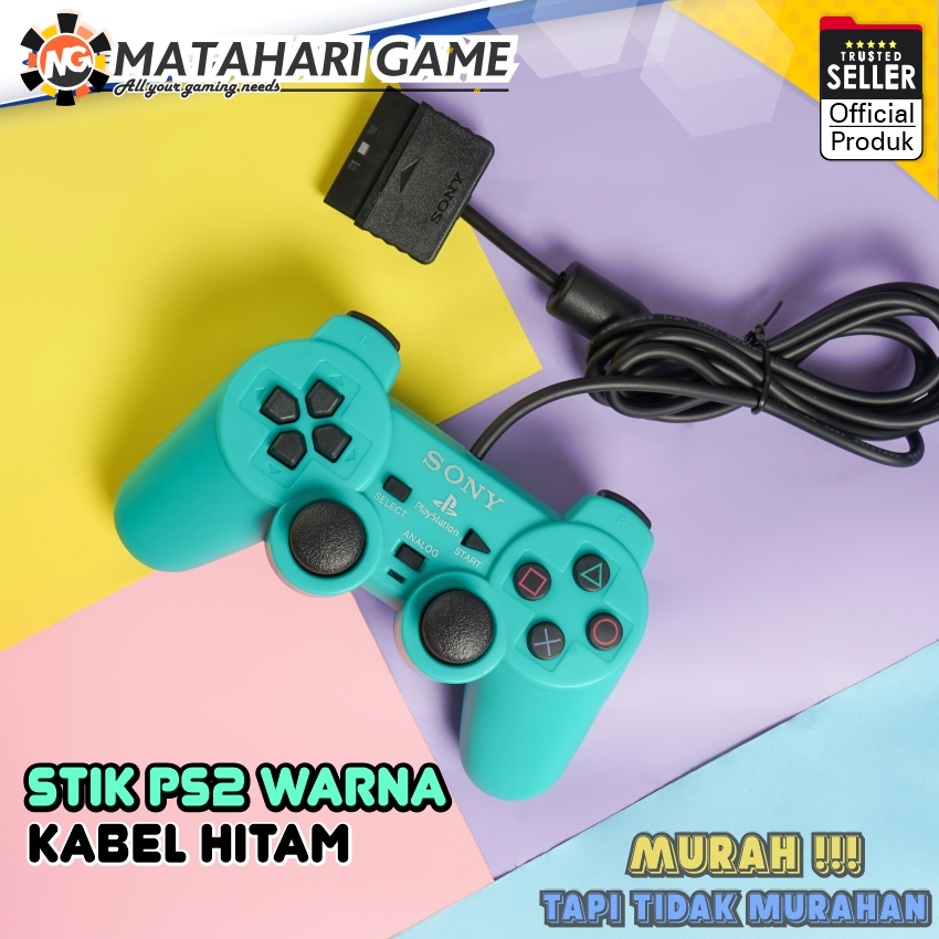 Stik Stick PS2 Playstation 2 Sony Warna Hijau / Getar