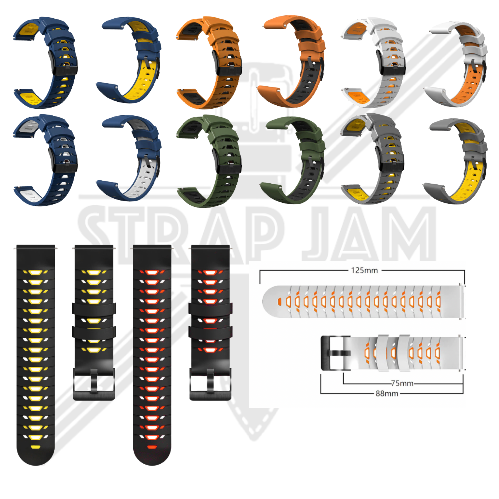 GTO 20mm Strap Aukey Model 500911 / 500979 - Tali Jam Tangan Rubber Silikon Sporty