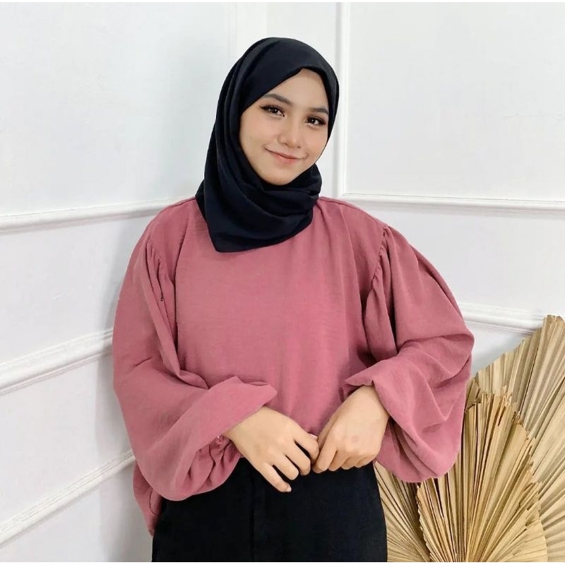 Mikayla Blouse airflow crincle Eksklusif produk btcsolo