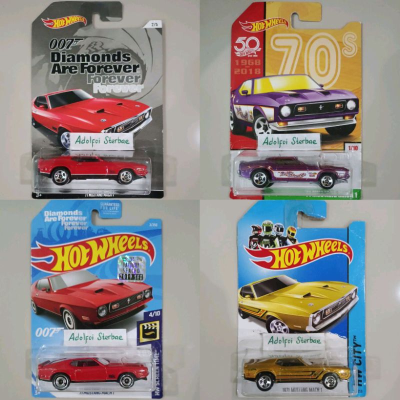 hotwheels hot wheels 1971 '71 mustang mach 1 edisi 007 diamonds are forever 70s hw screen time 50 fa