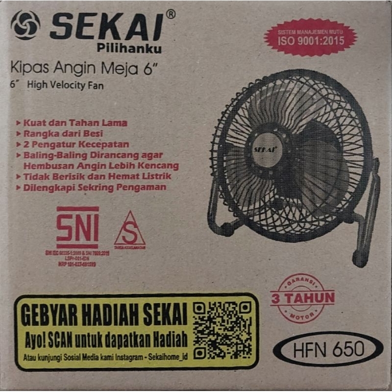 Kipas angin Meja Mini Tornado Sekai (6 inch)
