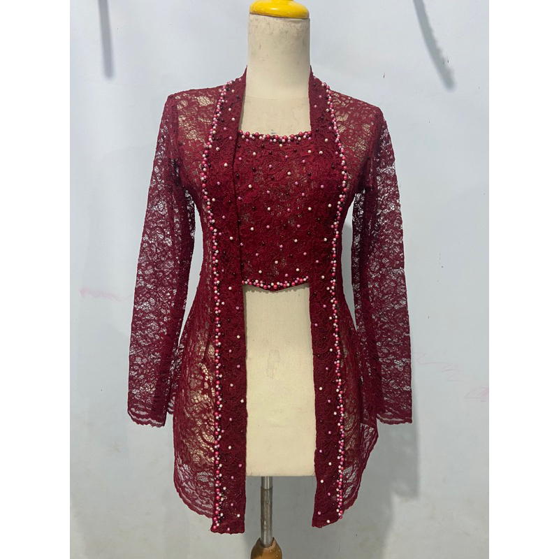 Kebaya Dewasa model Kutubaru payet mutiara