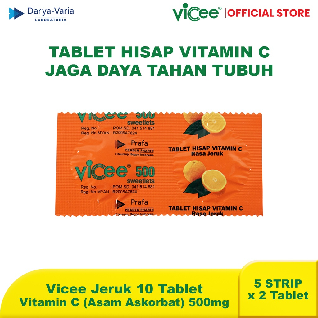 Vicee Jeruk Vitamin C Strip Isi 2 Tablet Hisap