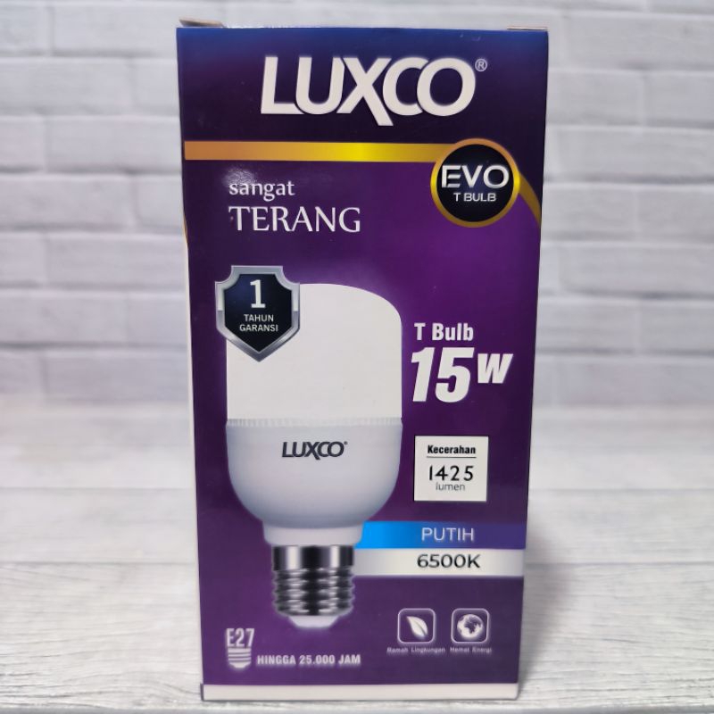 PAKET ISI 10PCS LAMPU LED T BULB LUXCO EVO 15W PUTIH SNI BAGUS TERANG