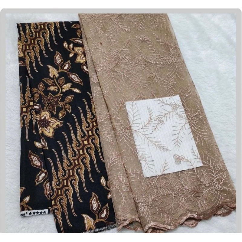 Set/Paket Kain Bridesmaid Tile Mutiara & Batik semi Sutra