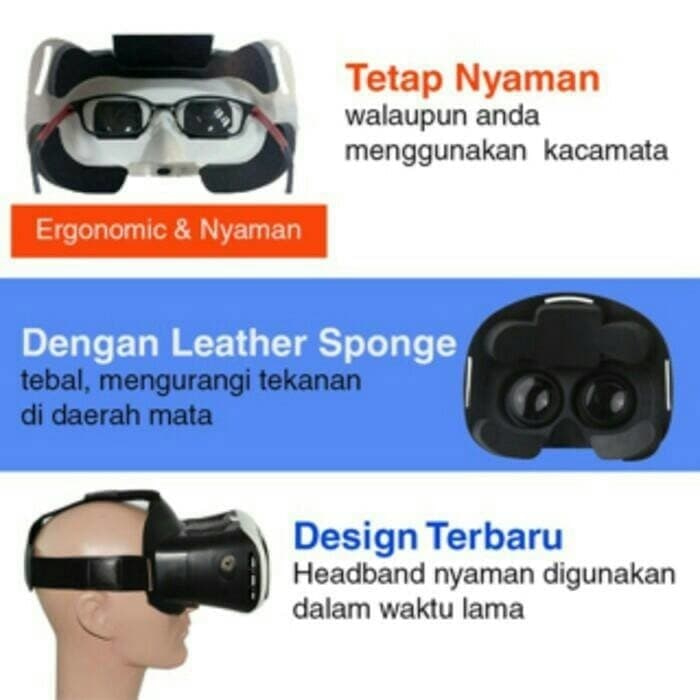 Virtual Reality Glasses Vr Box 3 dimensi Kacamata Nonton 3D