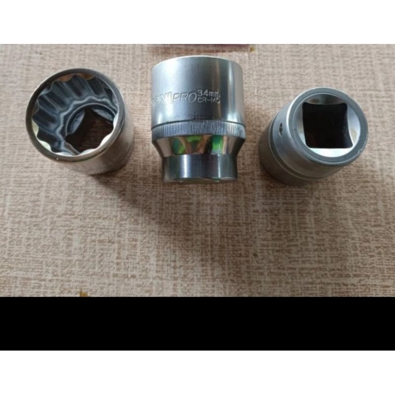 Kunci sok 3/4 inch 12PT gagang sok besar ukuran 34mm