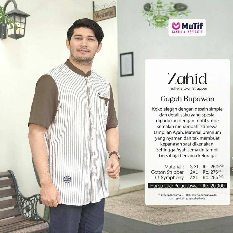 Mutif Sarimbit Zahny Truffle Brown Stripper Mutif Man Zahid Little Mutif Zahny Zahid Baju Muslim Gamis Sarimbit Keluarga Family Series Terbaru Ori Lebaran 2023