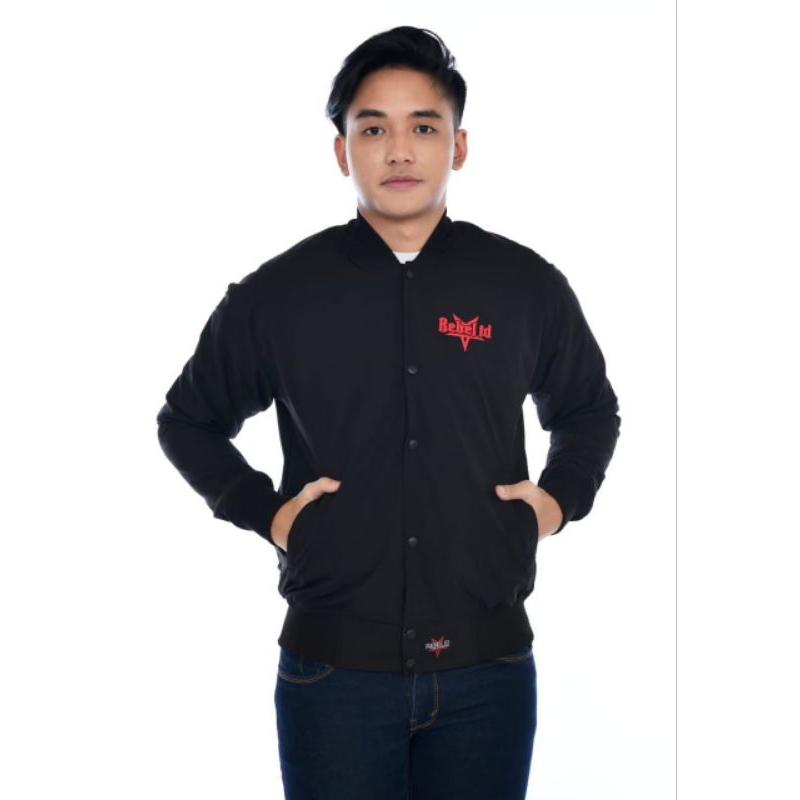 JAKET BOMBER PRIA REBEL ID / JAKET BASEBALL VARSITY FULL BORDIR PREMIUM