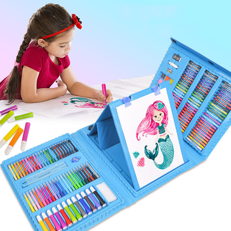 Crayon Anak Pengasah 208 Pcs Set Alat Menggambar Melukis Anak Anak Crayon Cat Air Pensil