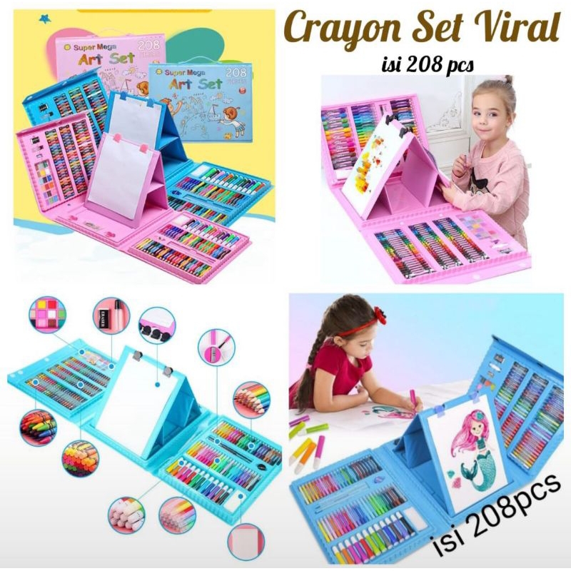 

Krayon Set 208 pcs Crayon Anak Isi 208pcs Pensil Warna Set Mewarnai Kit Gambar