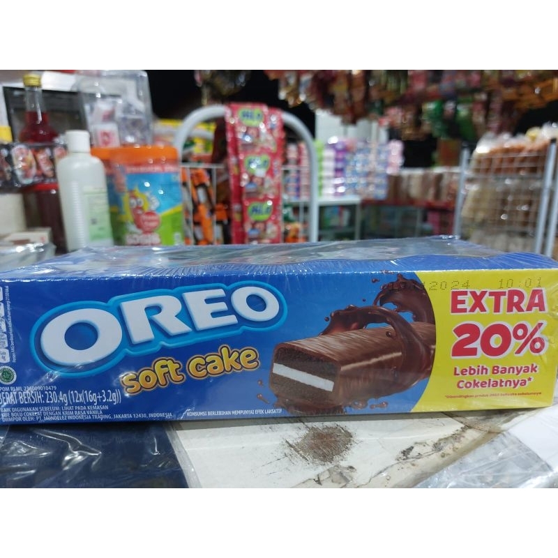 

Oreo Soft Cake Bolu Cokelat Krim Vanilla Box Isi 12 Pcs 19.25 Gr