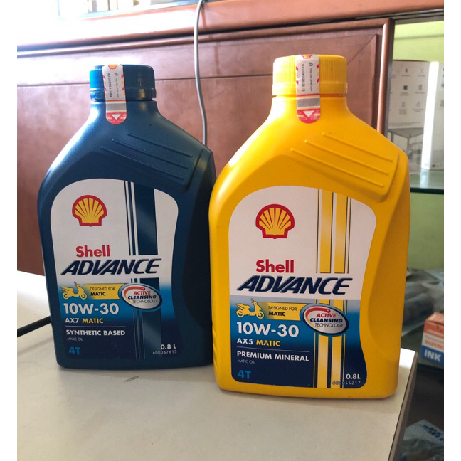 OLI MATIC SHELL ADVANCE MATIC AX5 SAE 10W30 10W 40 800ml 1 LITER OLI SHELL MATIC AX7 BIRU AX5 KUNING