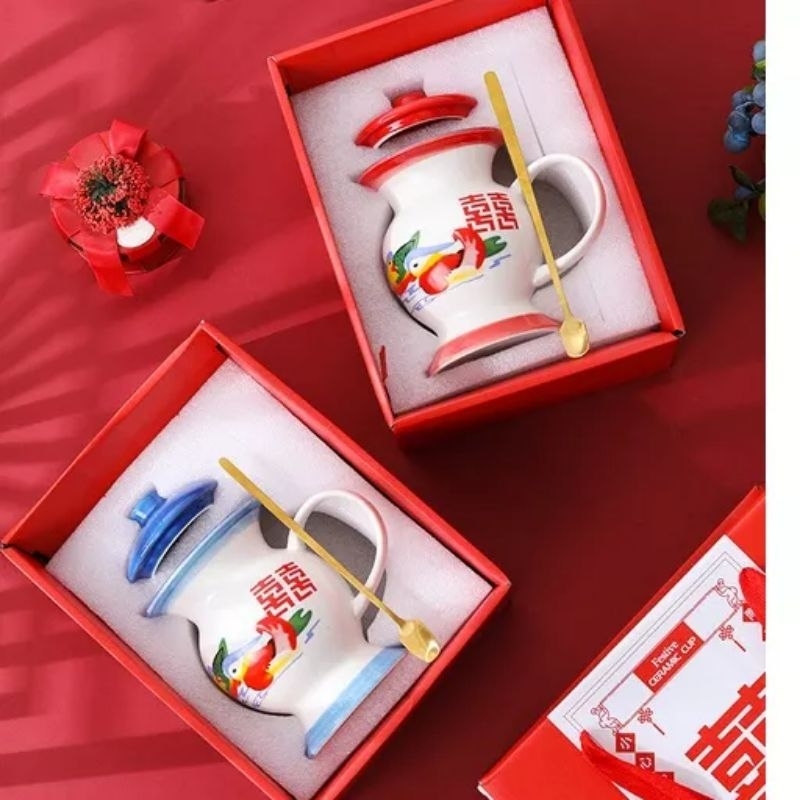 Mandarin Duck Cup A / Gelas Mug Pot Keramik Hampers Chinese Unik Mewah/