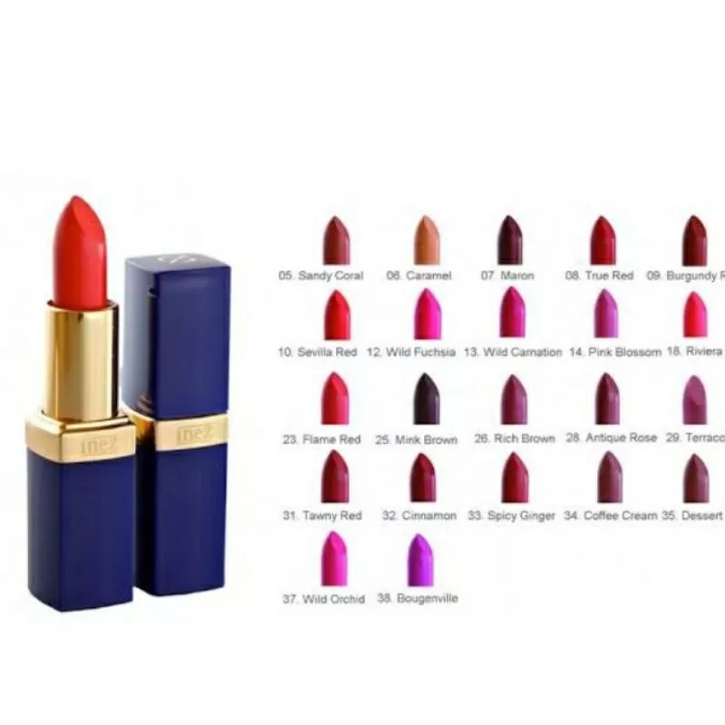 Inez Cosmetics Lipstick Berbagai Pilihan Warna  (New Case)