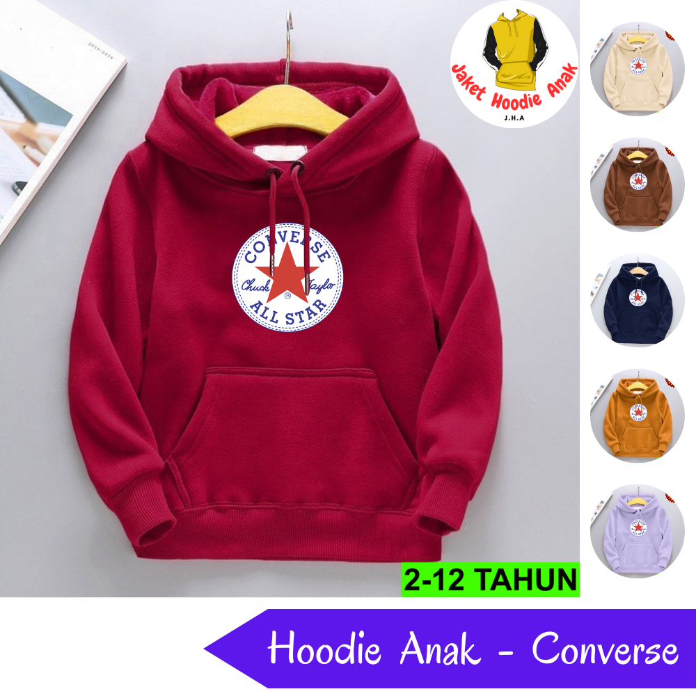 Jaket Sweater Hoodie Converse - Hodie Hoddie Anak Anak Laki laki Perempuan Unisex Balita Sekolah SD 