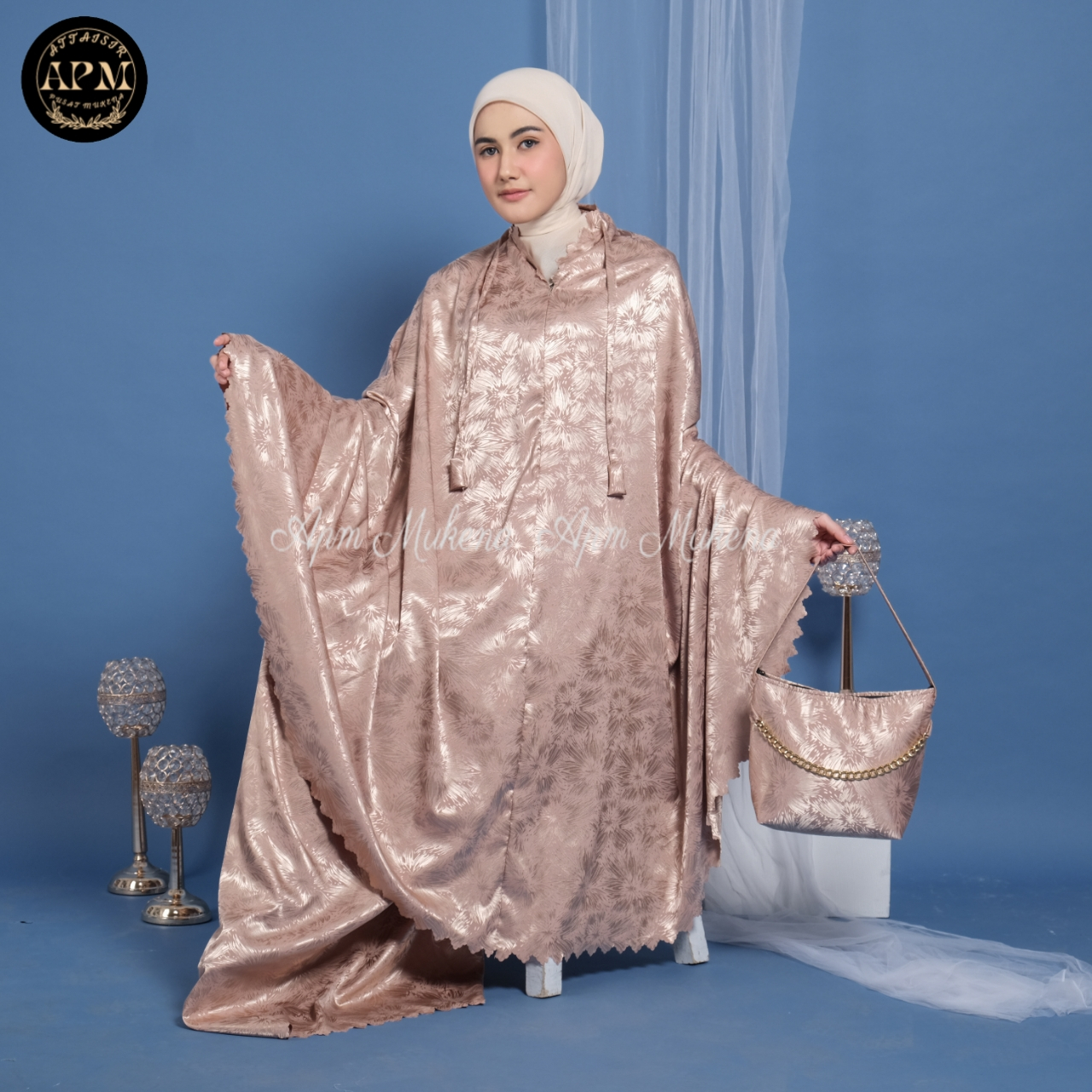 APM Mukena - Mukena Armani Silk Premium Jaguar 2 In 1 Motif Random Putri Salju Laser Cut