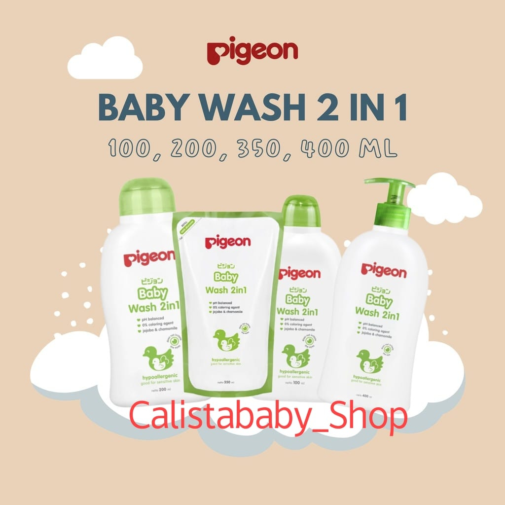 Pigeon Baby Wash 2in1 100 dan 200ml - Sabun dan Shampoo Bayi 2 in 1