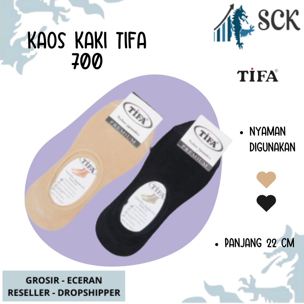 Kaos Kaki Wanita TIFA 700 Tumit Polos / Kaus Kaki Halus