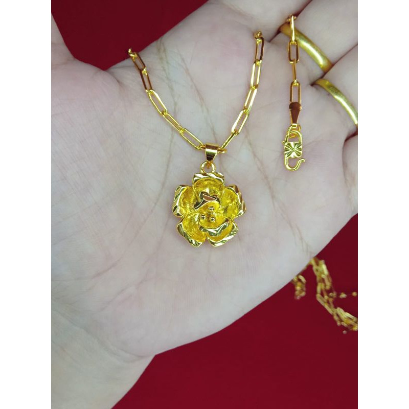 kalung paperclip melati 50cm lapis emas 24k