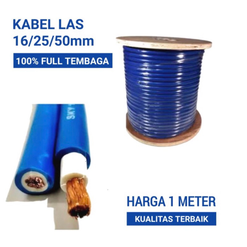 Kabel Las  biru 16 mm FULL TEMBAGA / welding kabel full serabut Tembaga