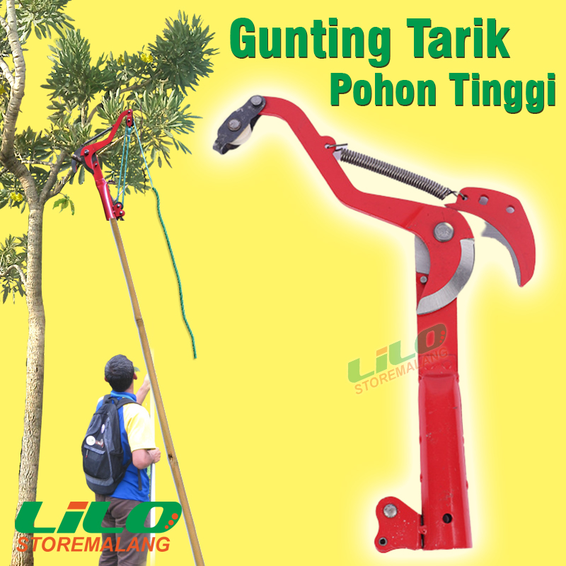 Gunting Alat Potong Tarik Cabang Dahan Ranting Pohon Buah Tinggi Gagang Panjang