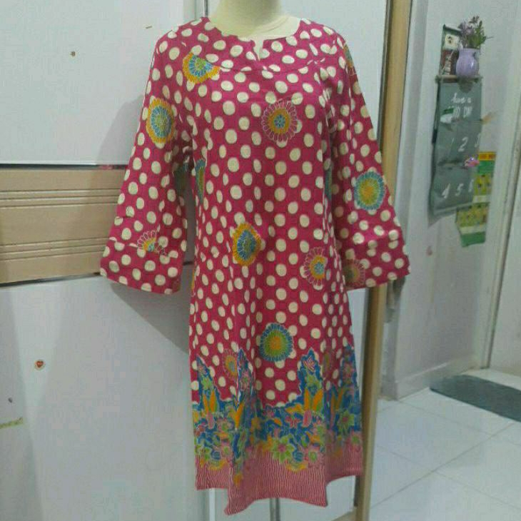 BAJU BATIK MOTIF POLKADOT-BATIK TUNIK