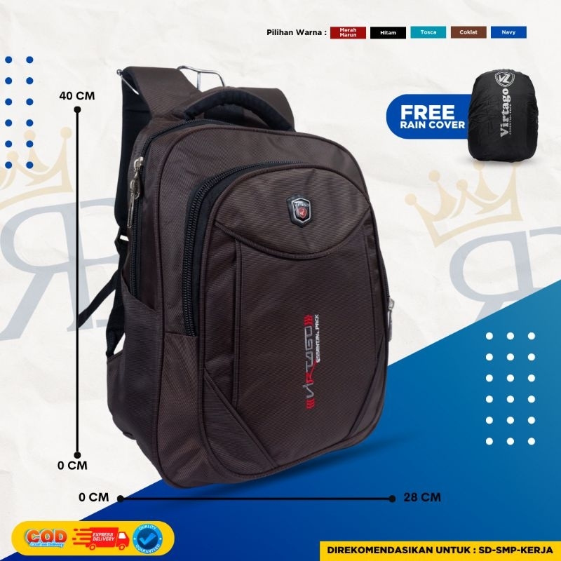 Tas Ransel Virtago/Tas Sekolah Virtago Untuk SD-SMP/Tas Laptop/Tas Untuk Kerja