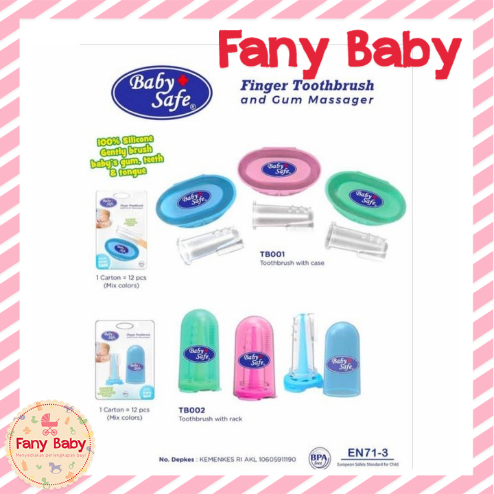 BABY SAFE FINGER TOOTHBRUSH AND GUM MASSAGER WITH RACK / TB002