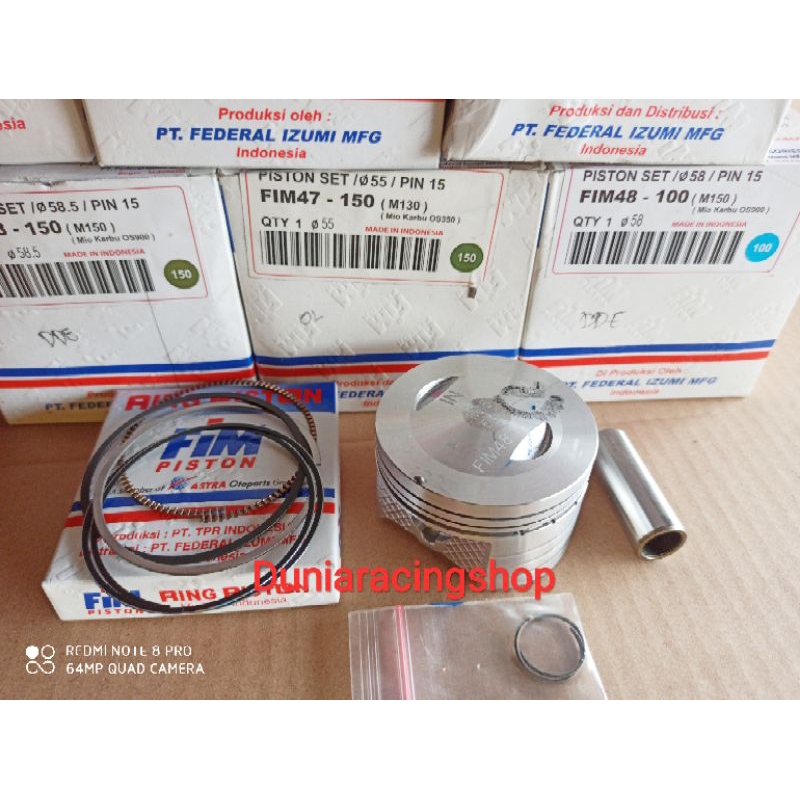 Piston FIM Seher FIM Mio Nouvo Fino 54.5 55 58 58.5 59 Pin 15 1SET