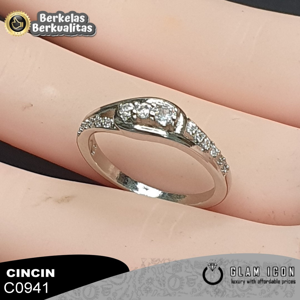 Cincin Wanita Mata silang baris simple C0937 CCS