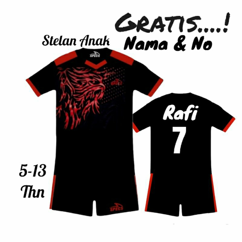 GRATIS SABLON NAMA DAN NOMOR PUNGGUNG Stelan baju bola jersey kaos futsal anak-anak baju voli laki/perempuan baju badminton anak sd/smp