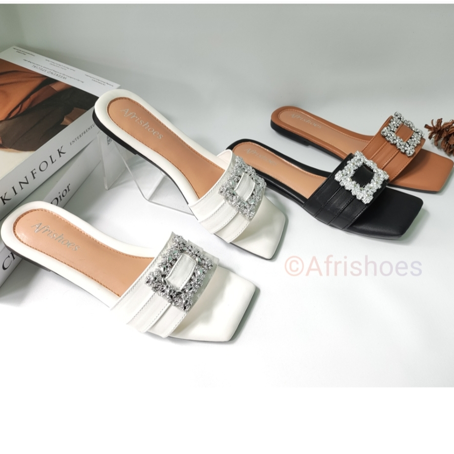 Afrishoes  HANNA Sandal Flat Teplek Empuk GEMOY