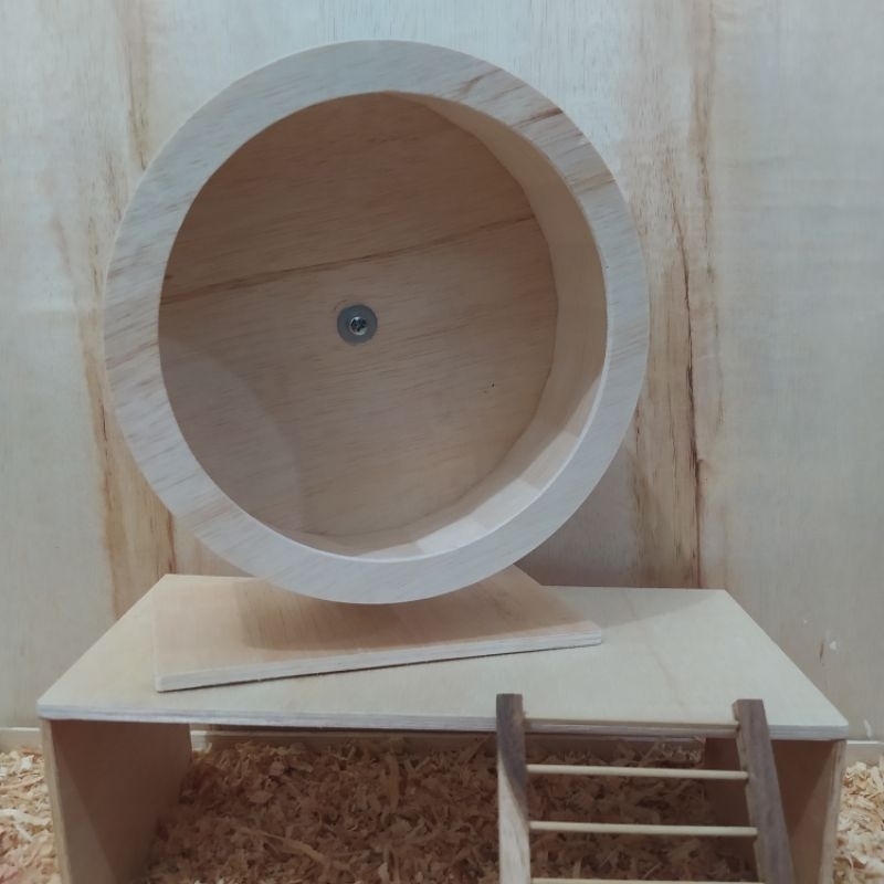 Mainan Hamster wheel kayu roda hamster