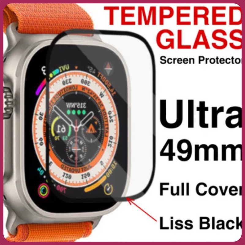 Tempered Glass Full 3D Apple Watch 41 45 38 40 42 44mm Anti Gores iWatch Seri 1 2 3 4 5 6 7 8 9 SE T500 T55 i8 i9