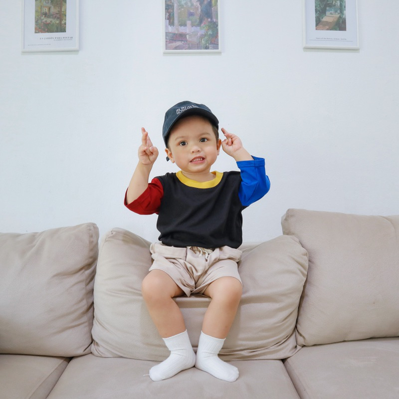 LINSKY BABY - Mario Set Setelan Anak Unisex Colorblock