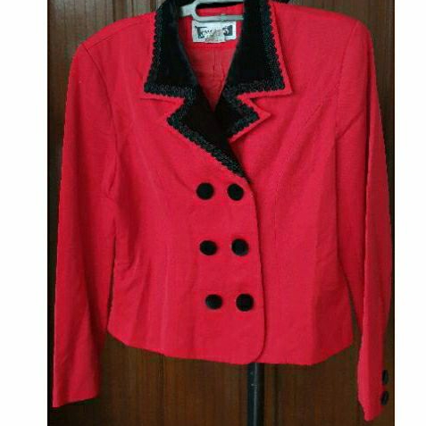 blazer crop merah costplay jepang