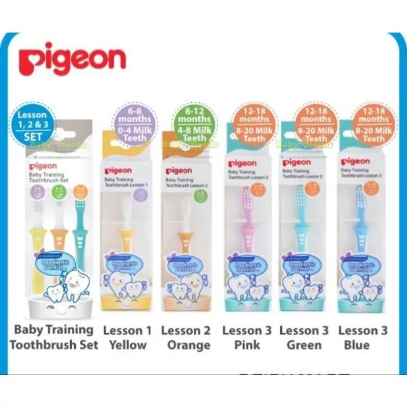 Pigeon Training Toothbrush Lesson 1/2/3 / 123 Set - Sikat Gigi Anak